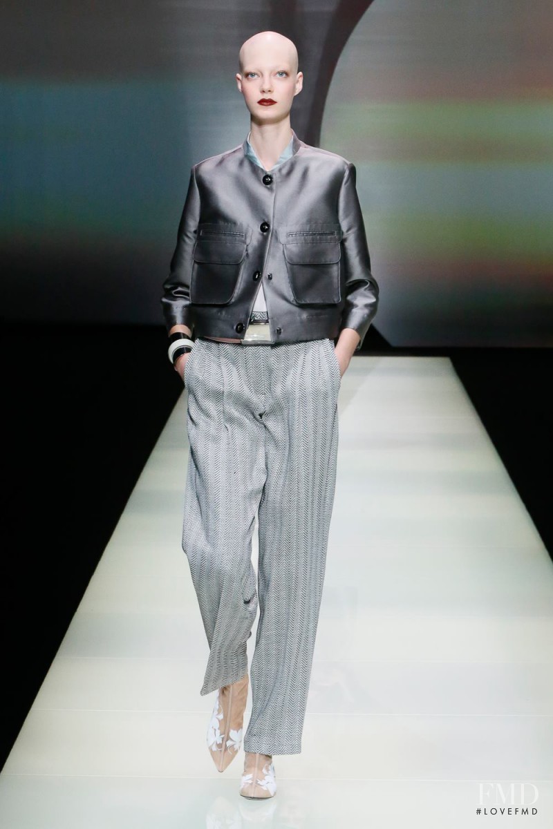 Yana Dobroliubova featured in  the Emporio Armani fashion show for Spring/Summer 2016