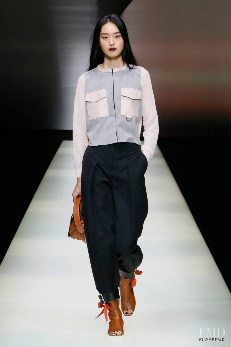 Yue Han featured in  the Emporio Armani fashion show for Spring/Summer 2016