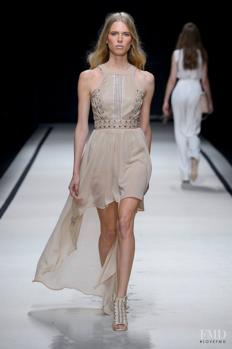 Lina Berg featured in  the Elisabetta Franchi fashion show for Spring/Summer 2016