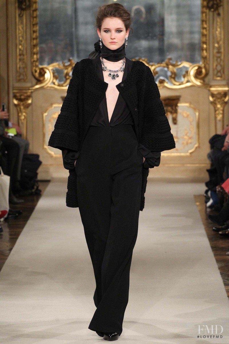 Luba Hryniv featured in  the Les Copains fashion show for Autumn/Winter 2015