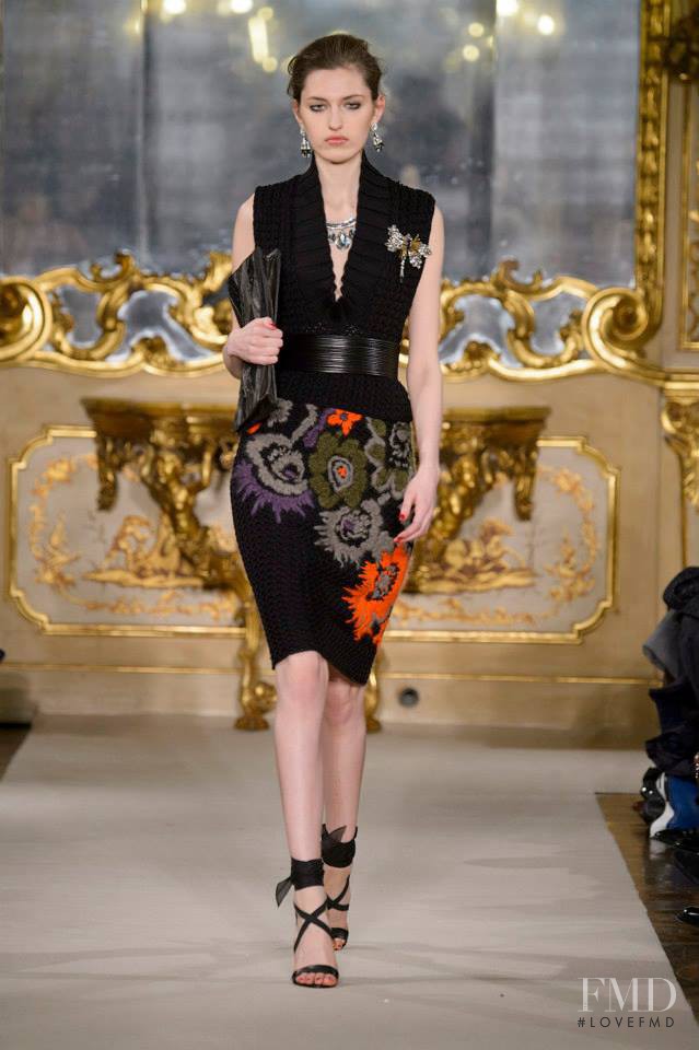 Zoe Huxford featured in  the Les Copains fashion show for Autumn/Winter 2015