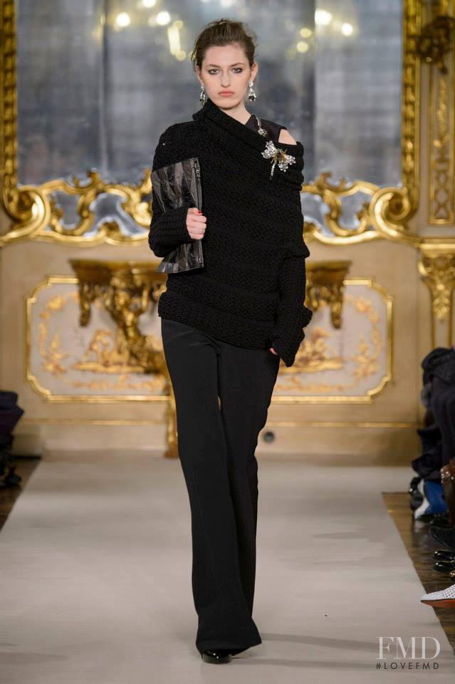 Zoe Huxford featured in  the Les Copains fashion show for Autumn/Winter 2015