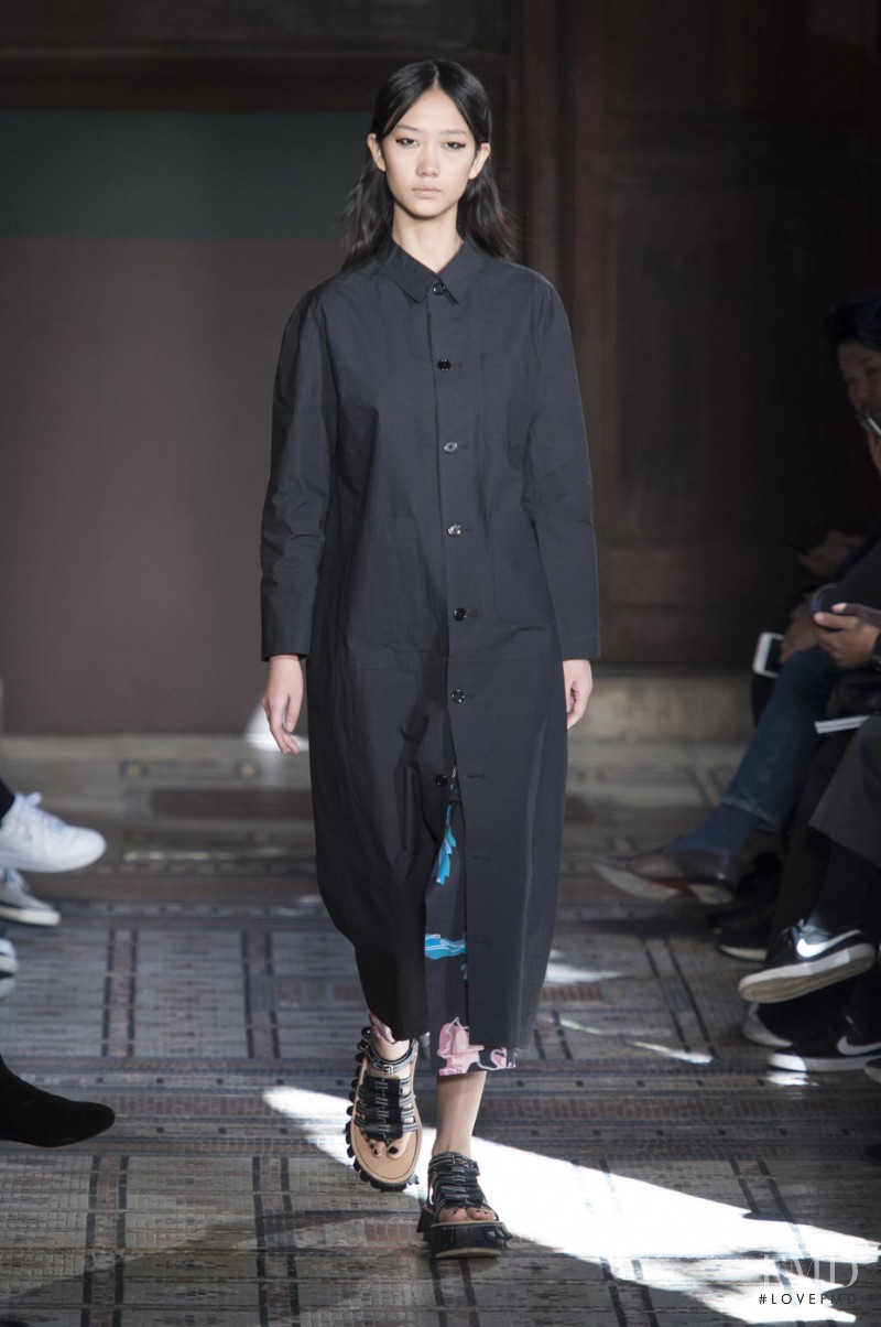 Jiaye Wu featured in  the Julien David fashion show for Spring/Summer 2016