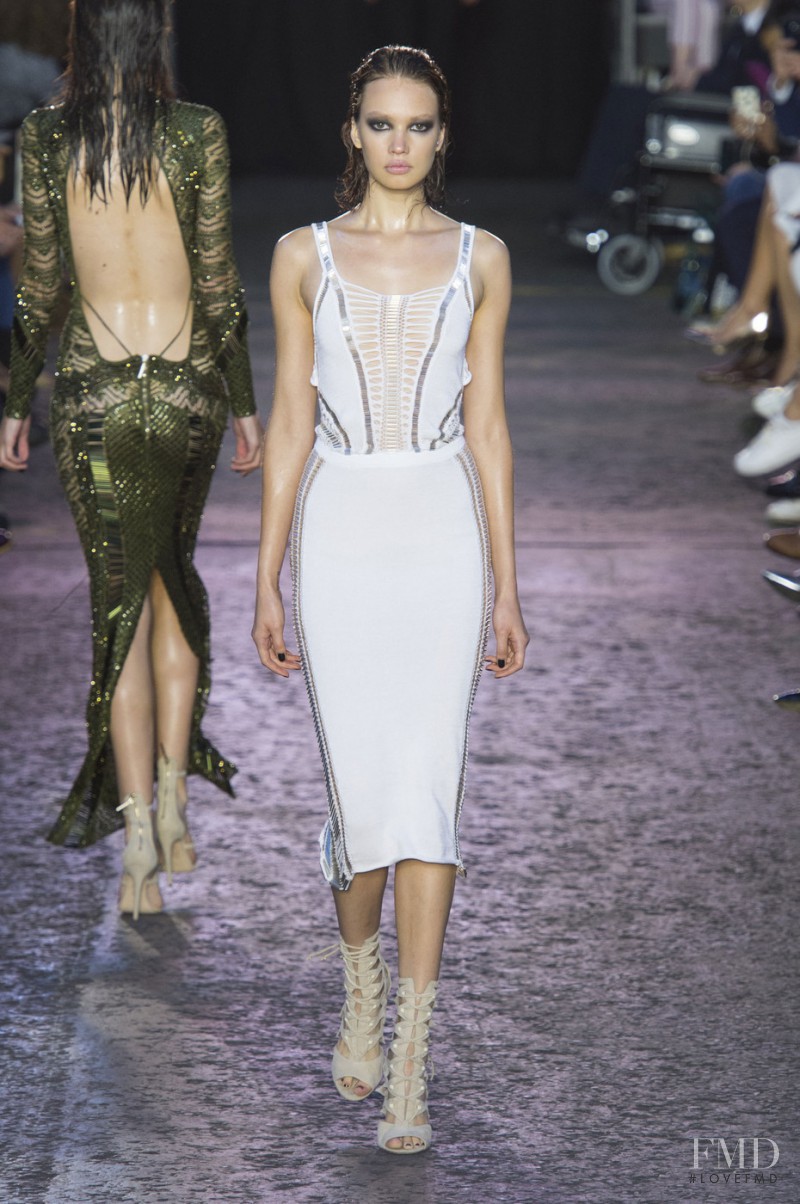 Kid Plotnikova featured in  the Julien Macdonald fashion show for Spring/Summer 2016