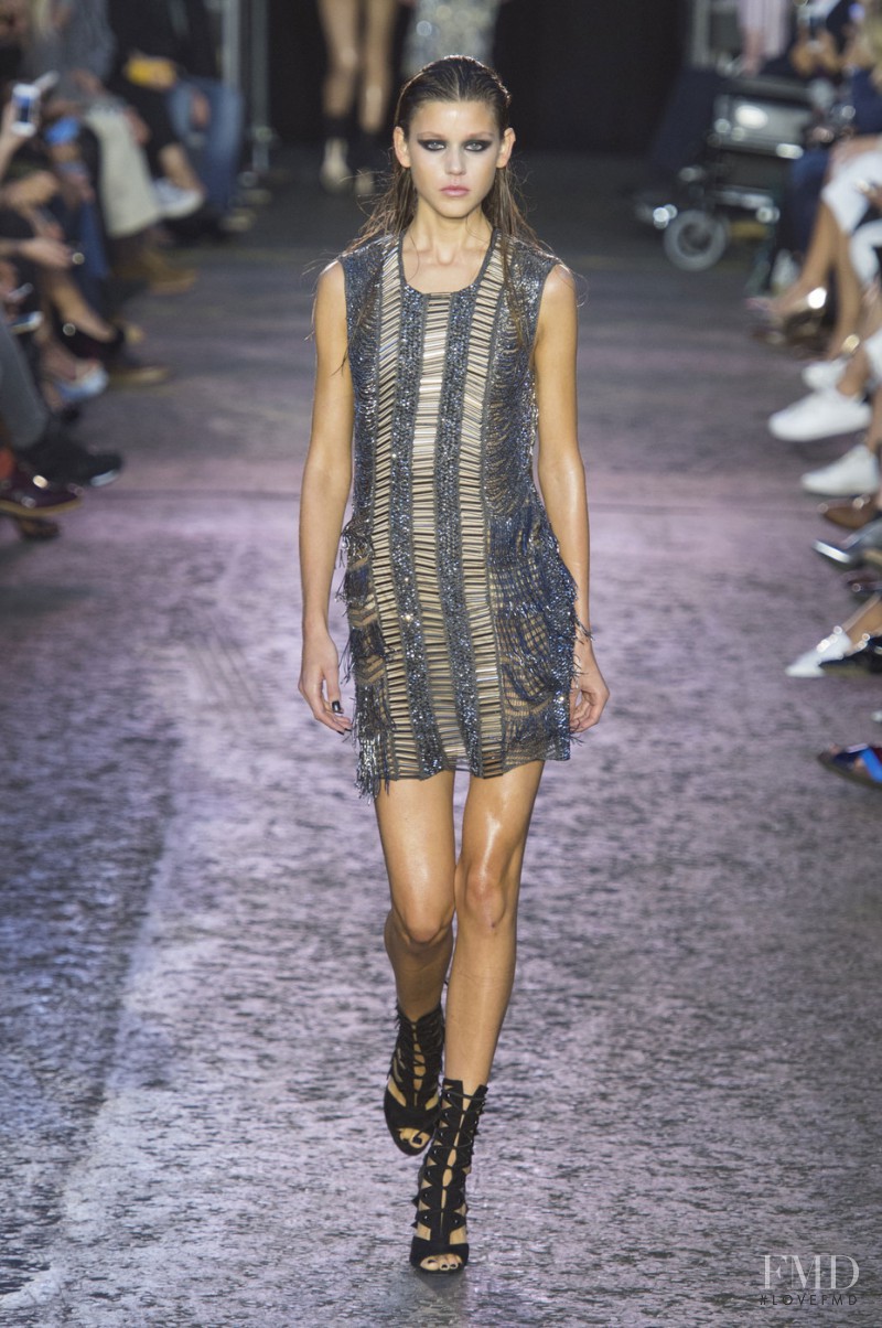 Vivienne Rohner featured in  the Julien Macdonald fashion show for Spring/Summer 2016