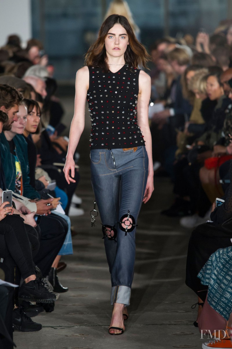 Daphne Velghe featured in  the Thomas Tait fashion show for Spring/Summer 2016