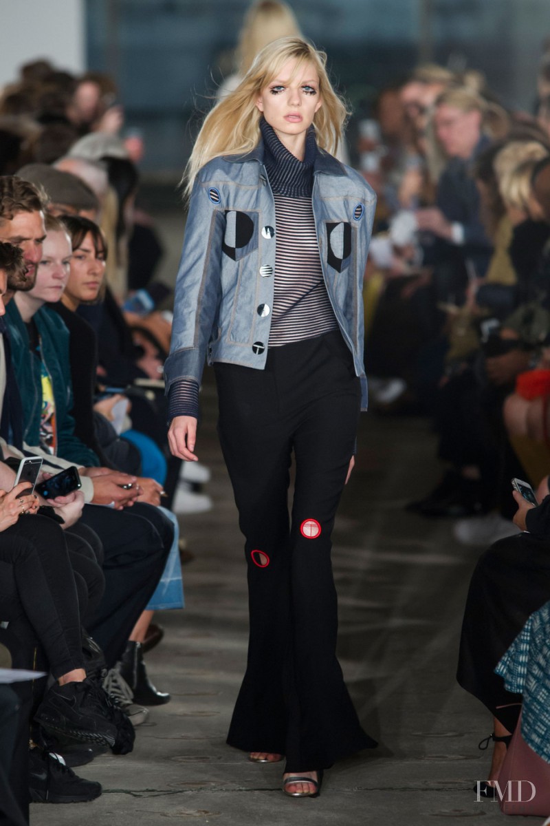Barbora Bruskova featured in  the Thomas Tait fashion show for Spring/Summer 2016