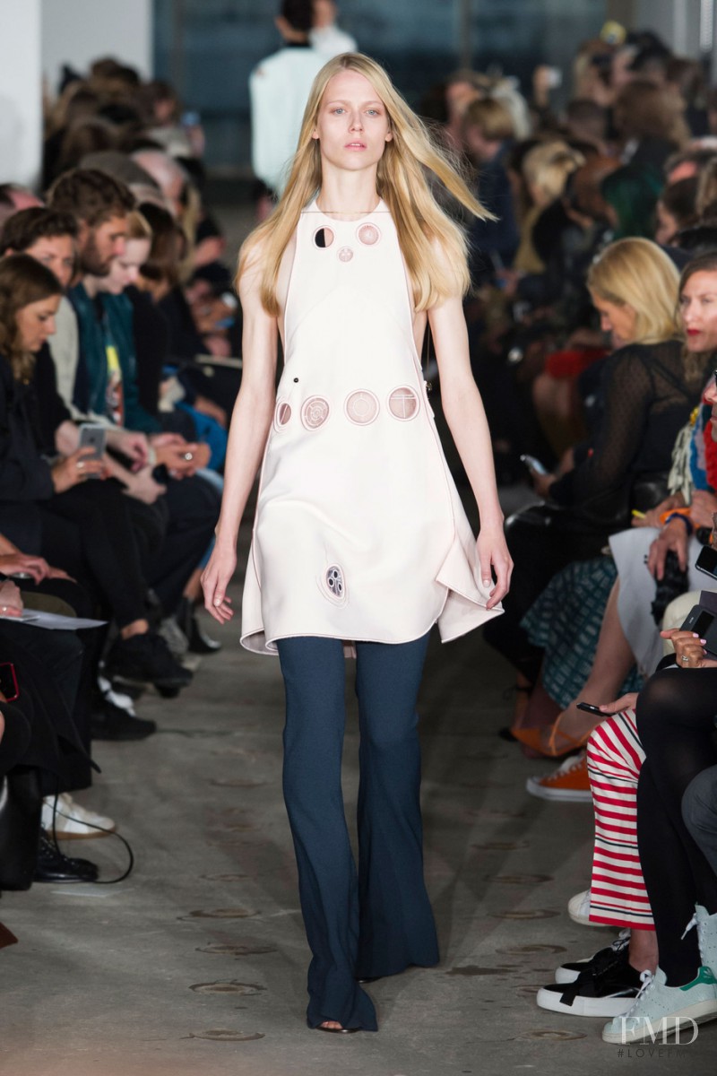 Sofie Hemmet featured in  the Thomas Tait fashion show for Spring/Summer 2016