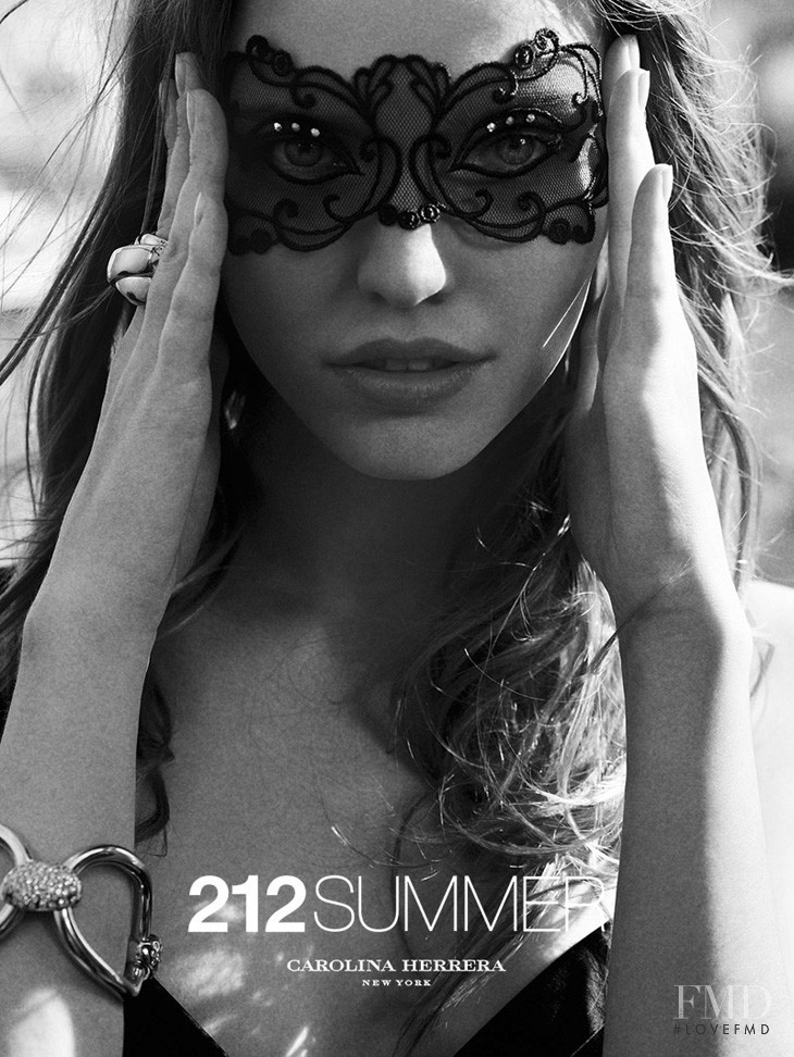 Sasha Luss featured in  the Carolina Herrera 212 Summer Fragrance advertisement for Spring/Summer 2012