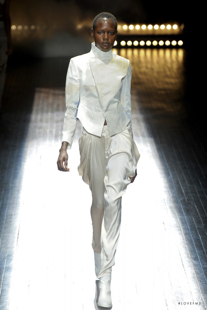 Ajak Deng featured in  the A.F. Vandevorst fashion show for Spring/Summer 2011