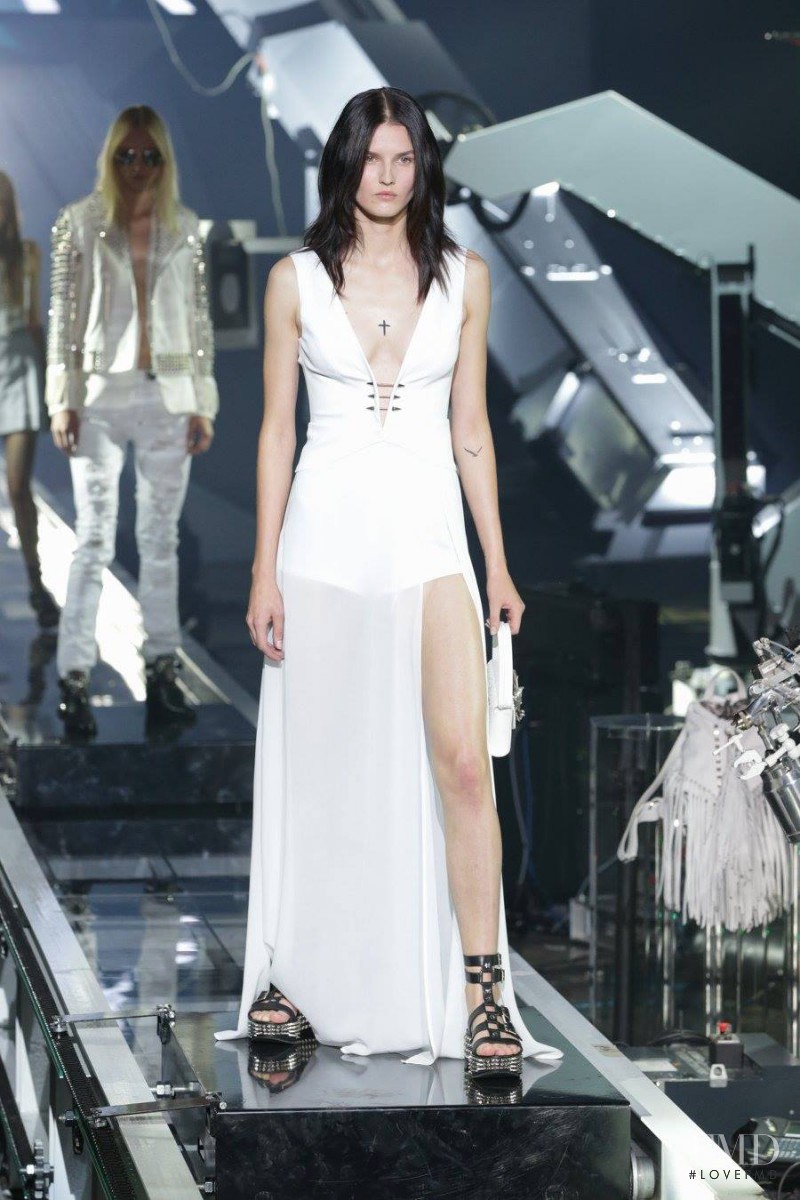 Katlin Aas featured in  the Philipp Plein fashion show for Spring/Summer 2016