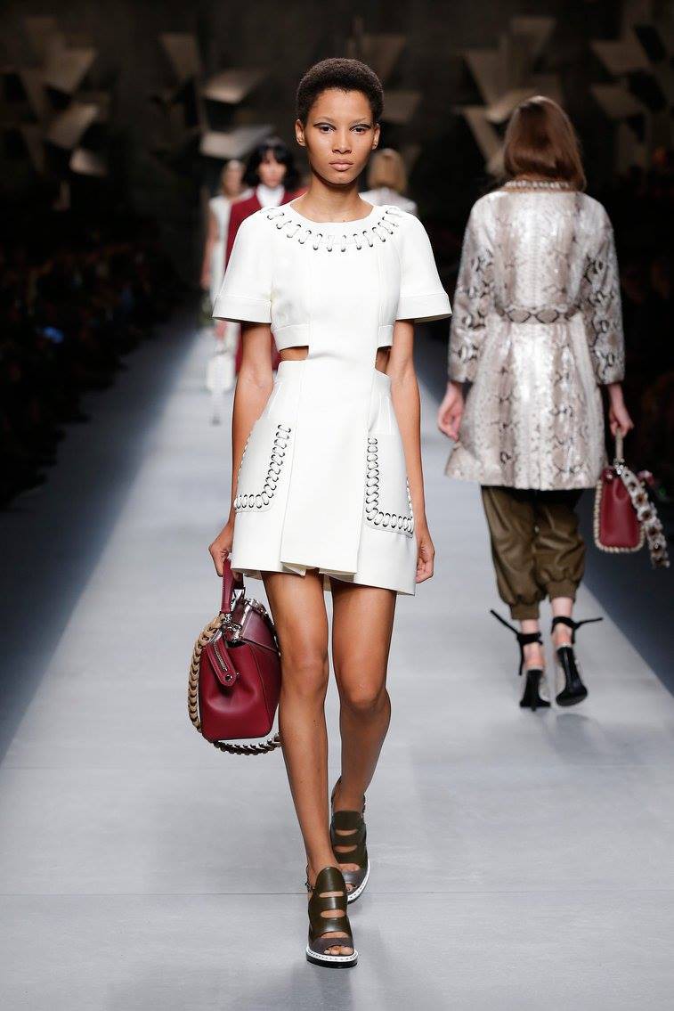 Lineisy Montero featured in  the Fendi fashion show for Spring/Summer 2016