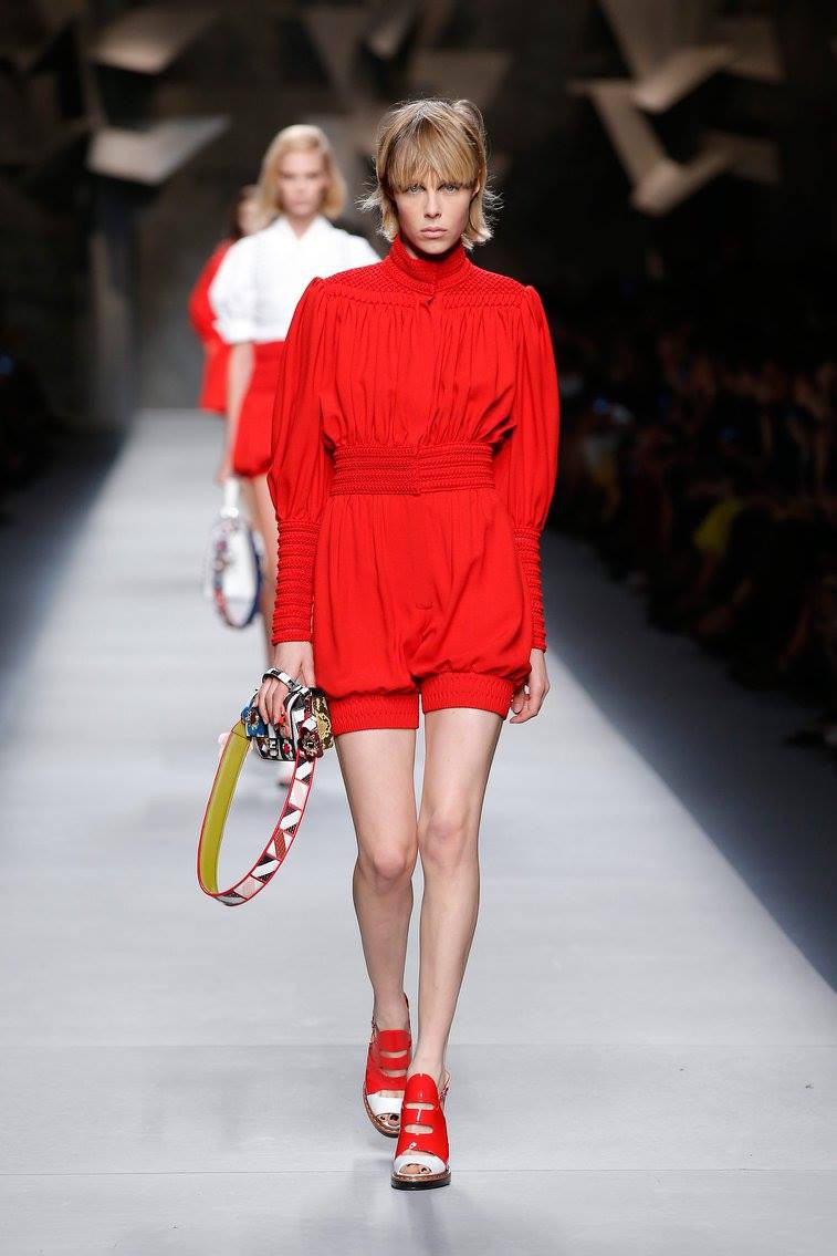 Edie Campbell featured in  the Fendi fashion show for Spring/Summer 2016