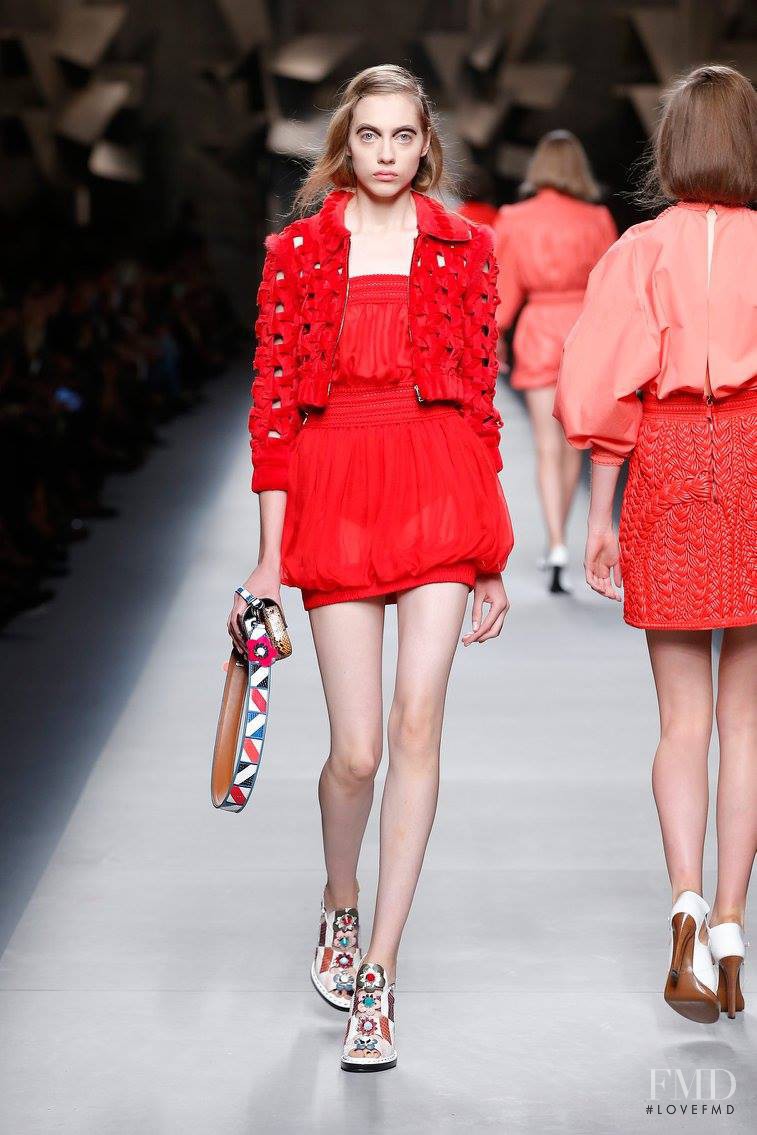 Odette Pavlova featured in  the Fendi fashion show for Spring/Summer 2016