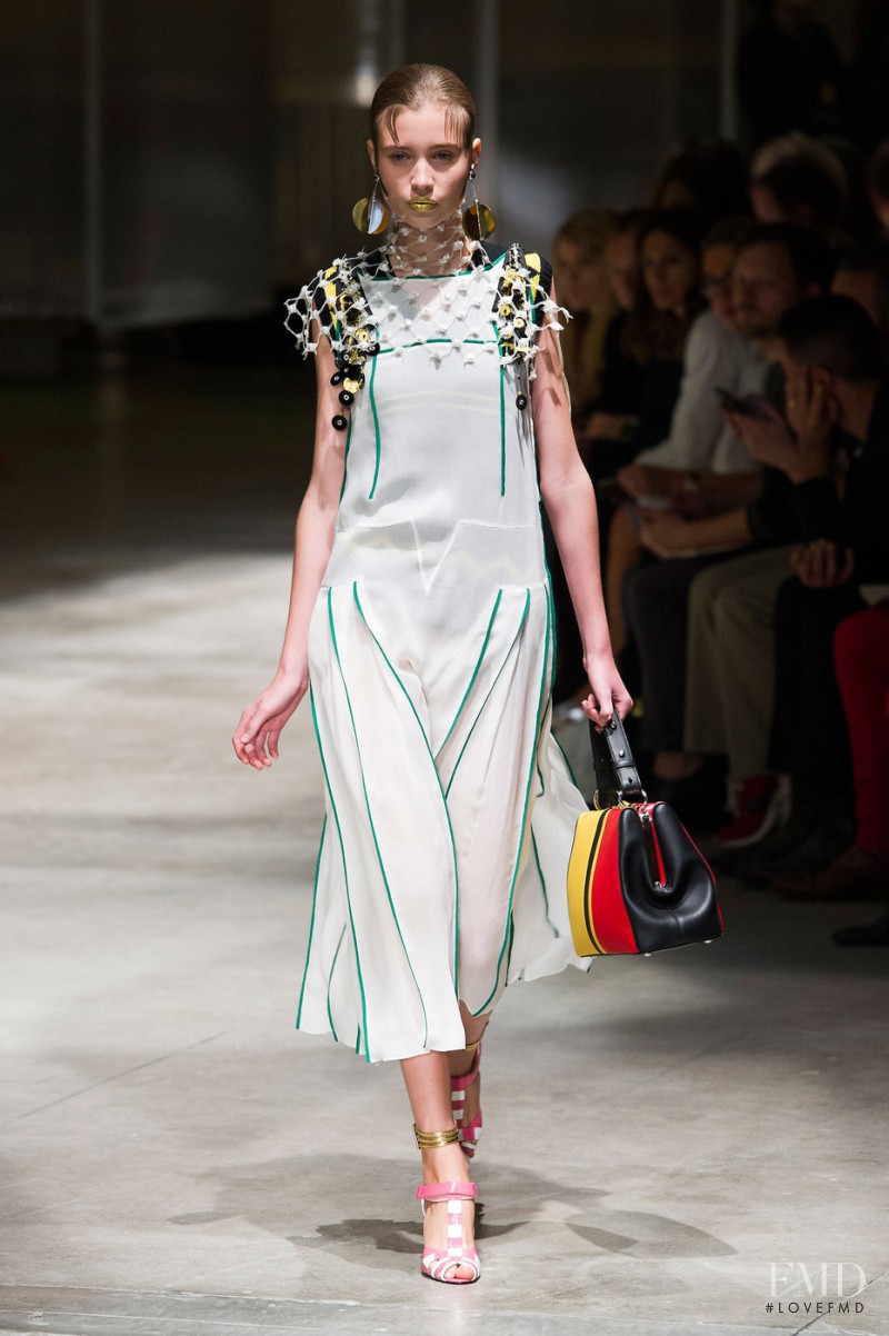 Victoria Kosenkova featured in  the Prada fashion show for Spring/Summer 2016