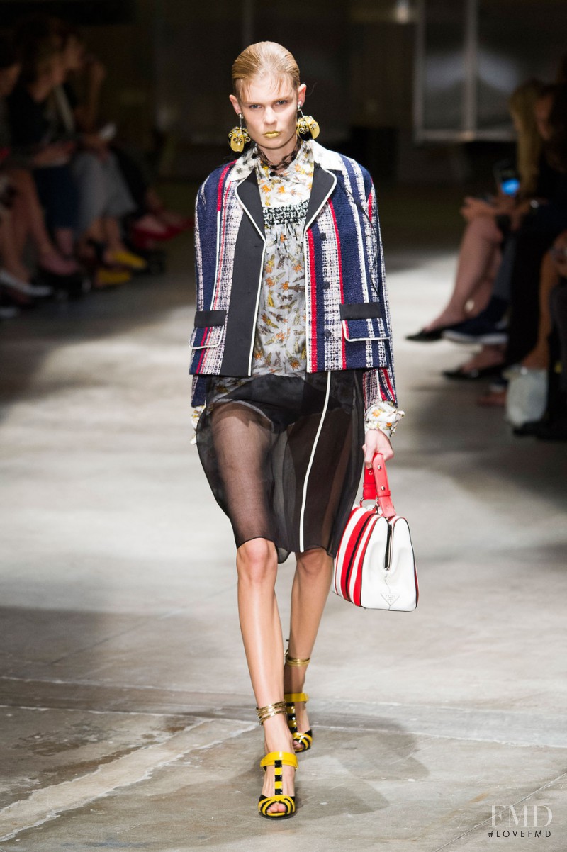 Alexandra Elizabeth Ljadov featured in  the Prada fashion show for Spring/Summer 2016