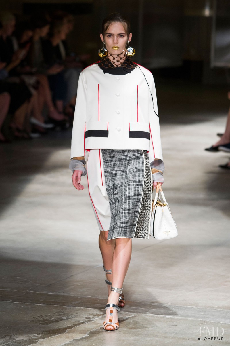 Sandra Schmidt featured in  the Prada fashion show for Spring/Summer 2016