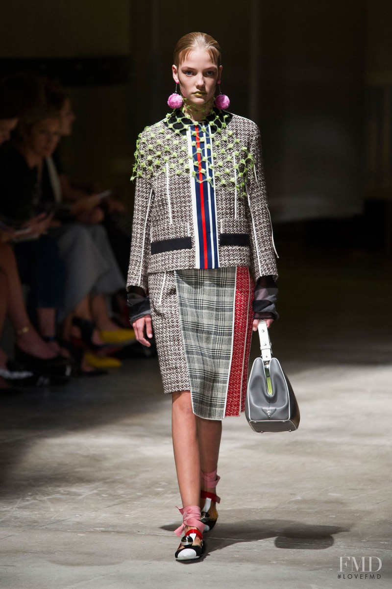 Roos Abels featured in  the Prada fashion show for Spring/Summer 2016