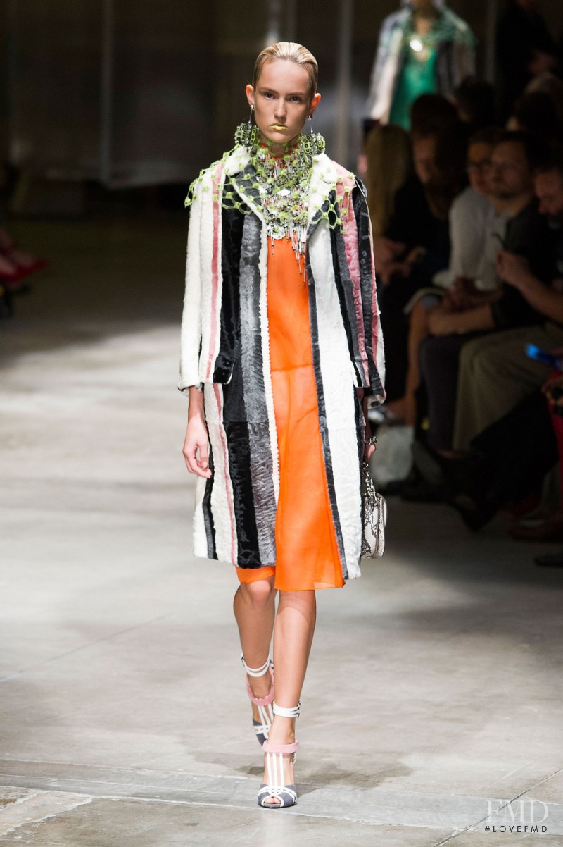Harleth Kuusik featured in  the Prada fashion show for Spring/Summer 2016