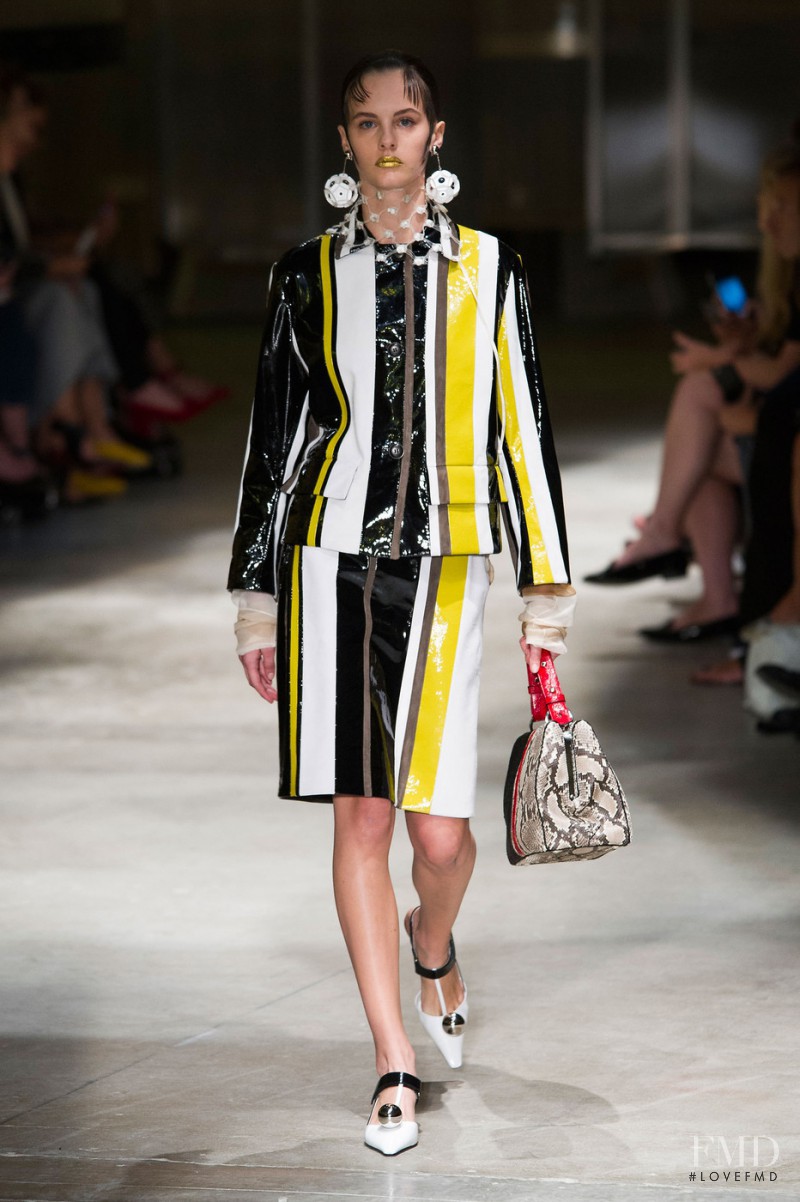 Lea Holzfuss featured in  the Prada fashion show for Spring/Summer 2016