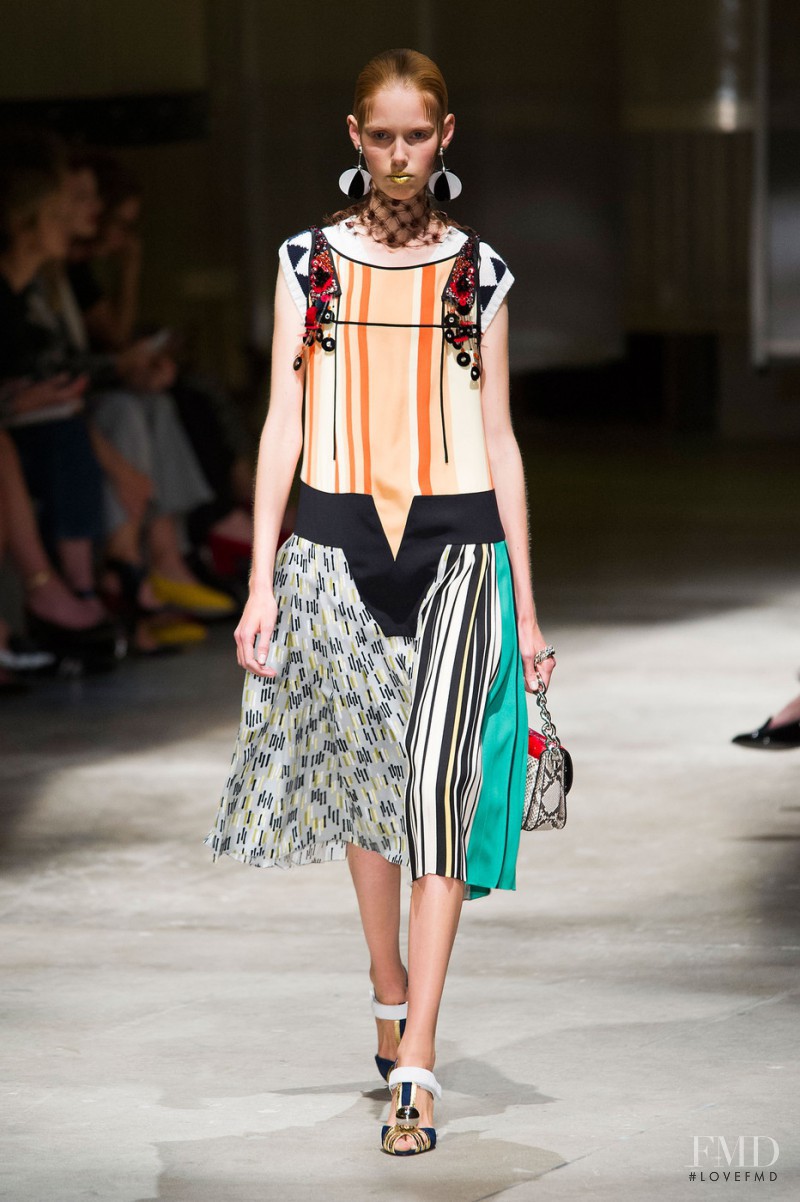 Lululeika Ravn Liep featured in  the Prada fashion show for Spring/Summer 2016