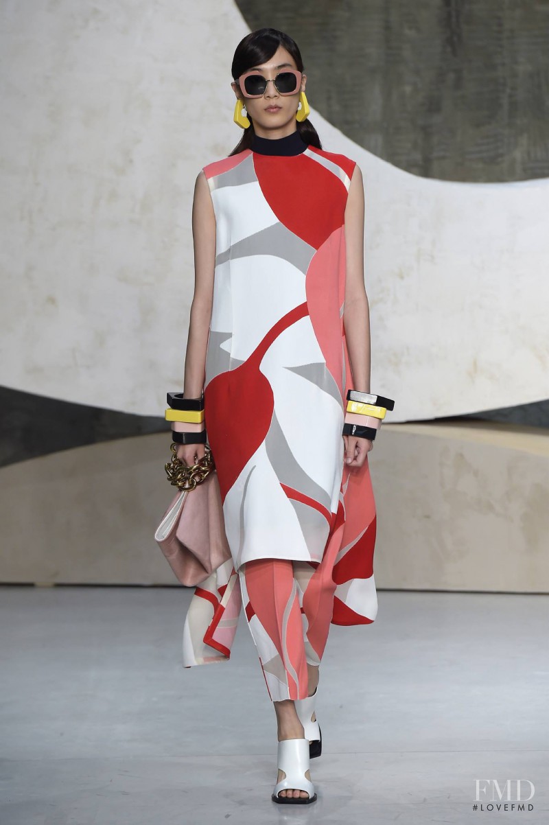Dongqi Xue featured in  the Marni fashion show for Spring/Summer 2016