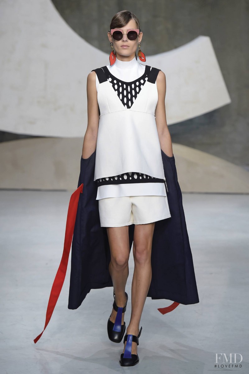 Vera Van Erp featured in  the Marni fashion show for Spring/Summer 2016