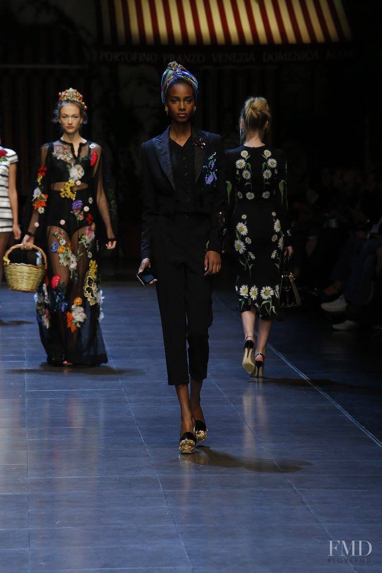 Tami Williams featured in  the Dolce & Gabbana fashion show for Spring/Summer 2016
