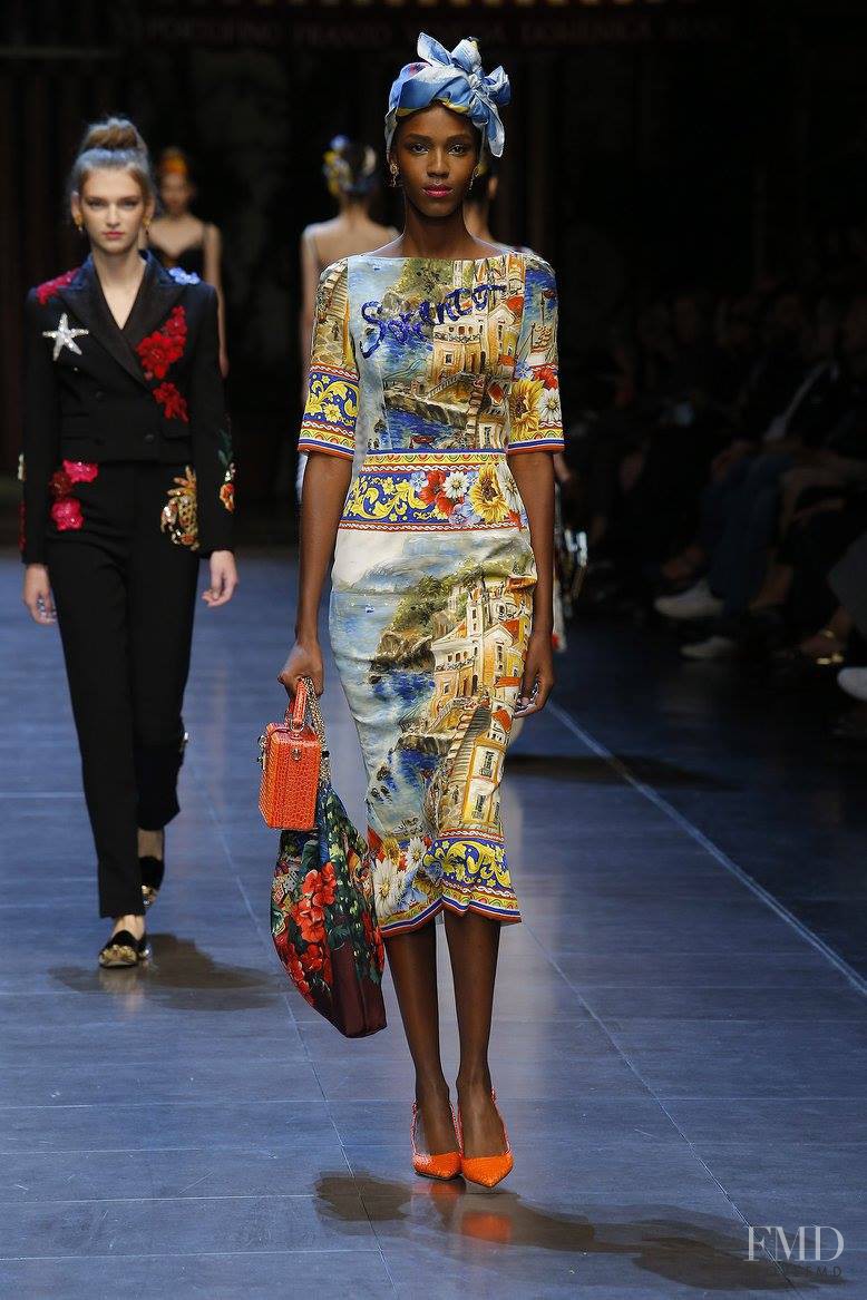 Leila Ndabirabe featured in  the Dolce & Gabbana fashion show for Spring/Summer 2016