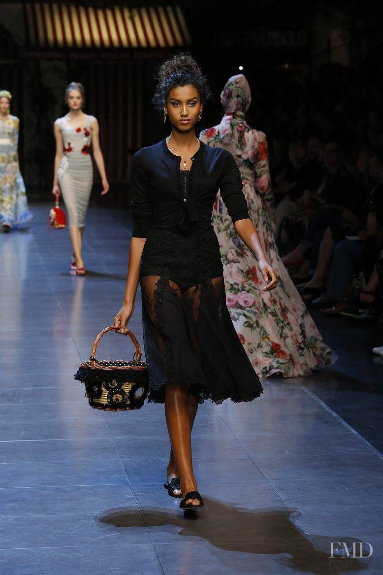 Imaan Hammam featured in  the Dolce & Gabbana fashion show for Spring/Summer 2016