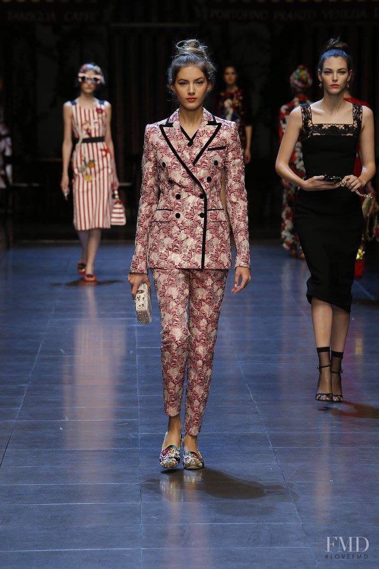 Valery Kaufman featured in  the Dolce & Gabbana fashion show for Spring/Summer 2016