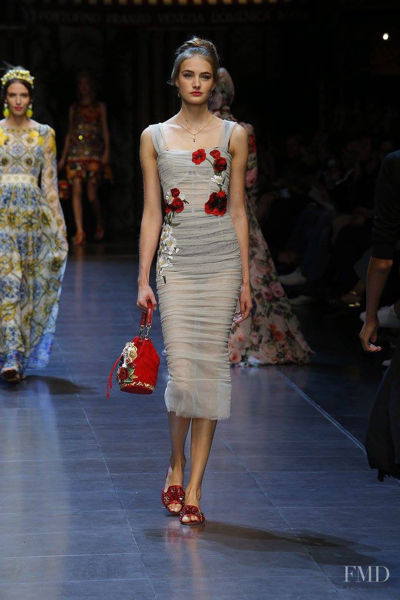 Sanne Vloet featured in  the Dolce & Gabbana fashion show for Spring/Summer 2016