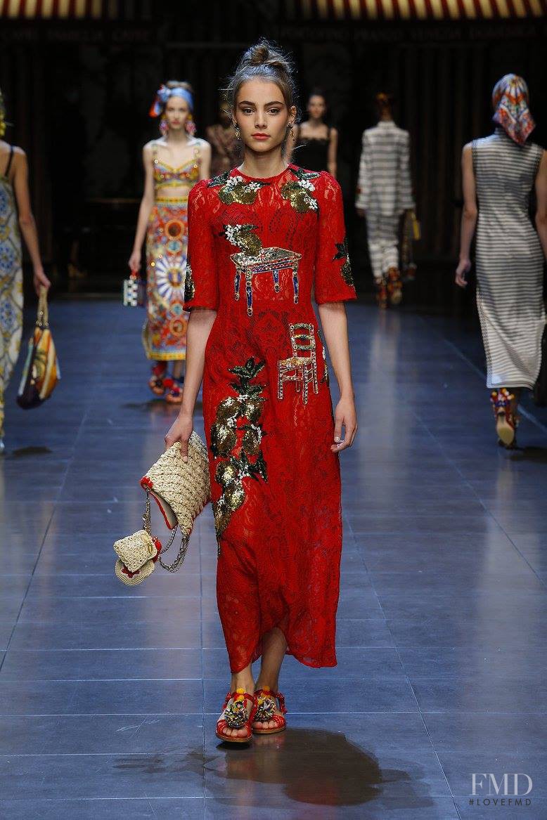 Romy Schönberger featured in  the Dolce & Gabbana fashion show for Spring/Summer 2016