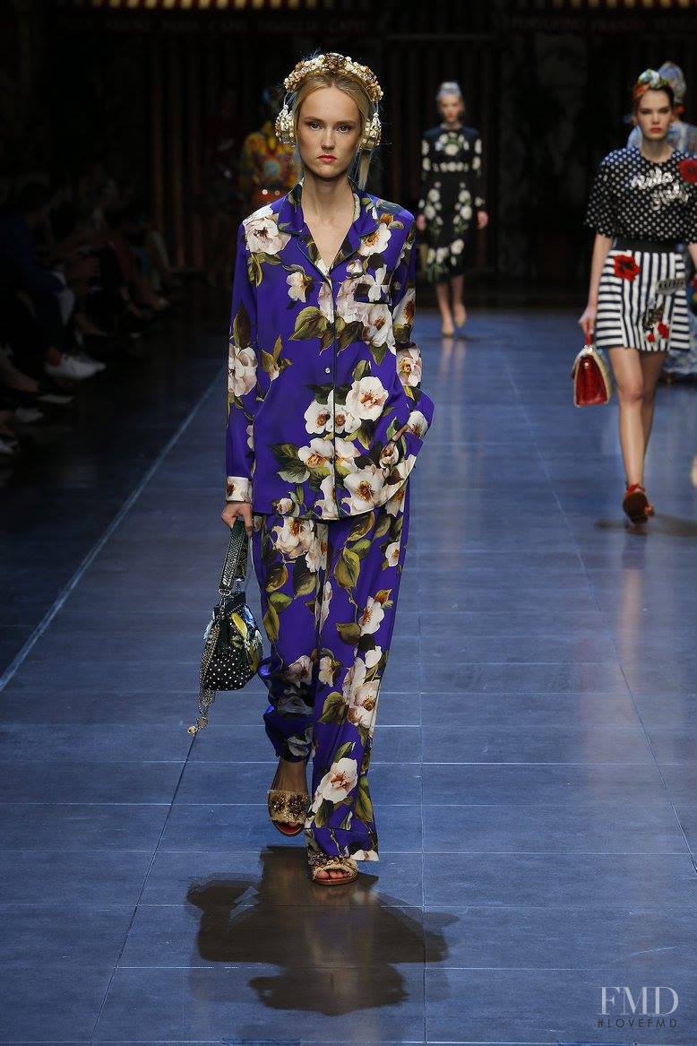 Harleth Kuusik featured in  the Dolce & Gabbana fashion show for Spring/Summer 2016