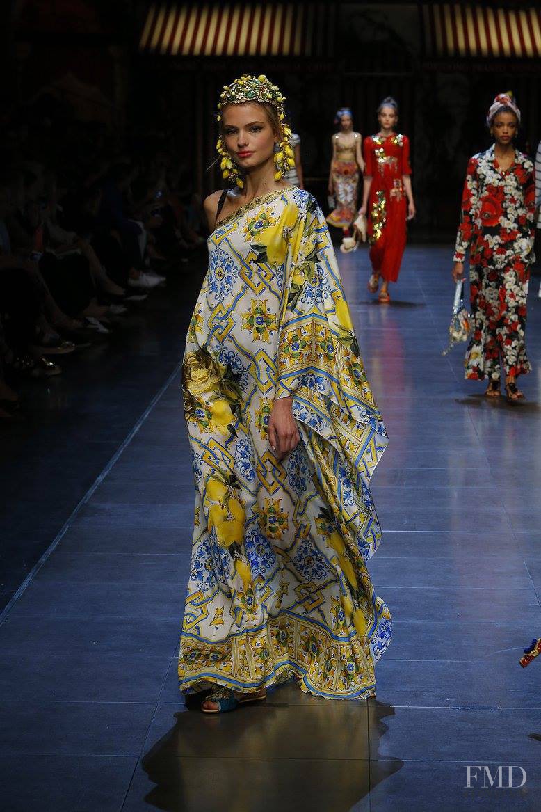 Anna Mila Guyenz featured in  the Dolce & Gabbana fashion show for Spring/Summer 2016