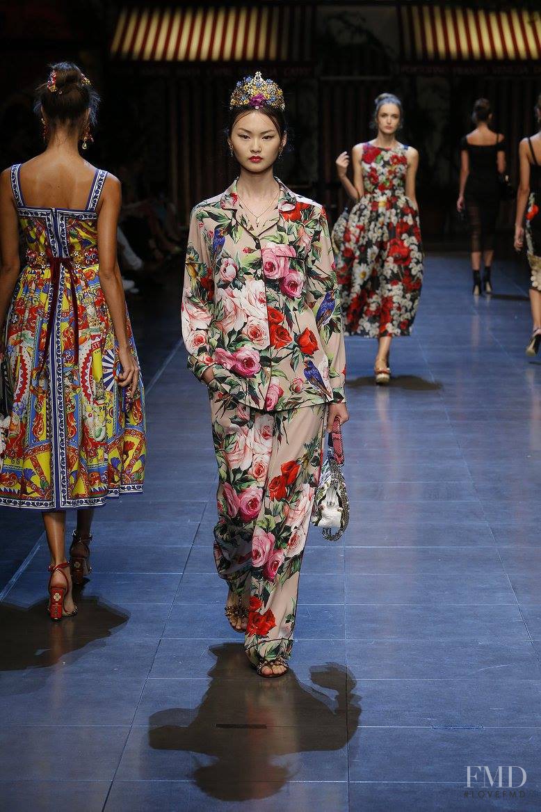 Cong He featured in  the Dolce & Gabbana fashion show for Spring/Summer 2016