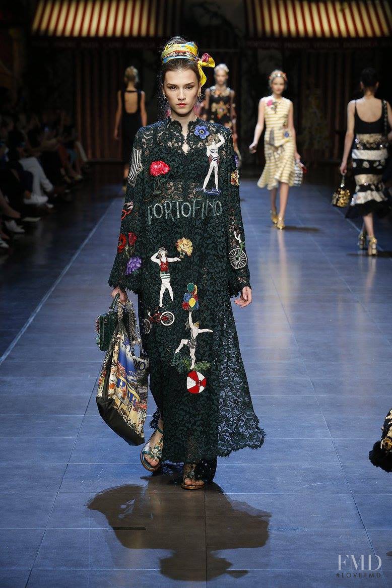 Irina Djuranovic featured in  the Dolce & Gabbana fashion show for Spring/Summer 2016