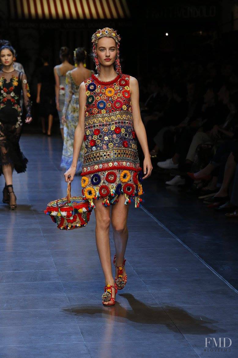 Maartje Verhoef featured in  the Dolce & Gabbana fashion show for Spring/Summer 2016