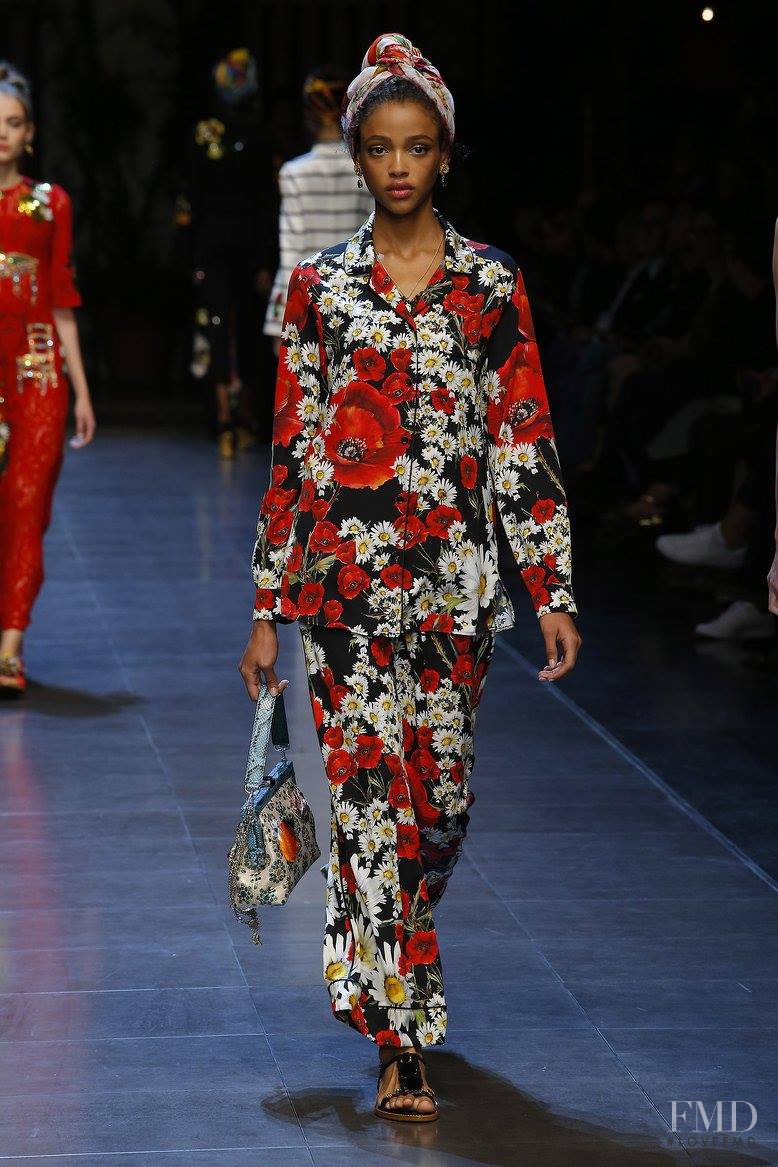 Aya Jones featured in  the Dolce & Gabbana fashion show for Spring/Summer 2016
