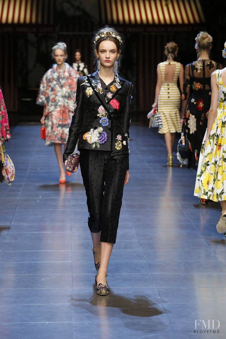 Anna Marija Grostina featured in  the Dolce & Gabbana fashion show for Spring/Summer 2016