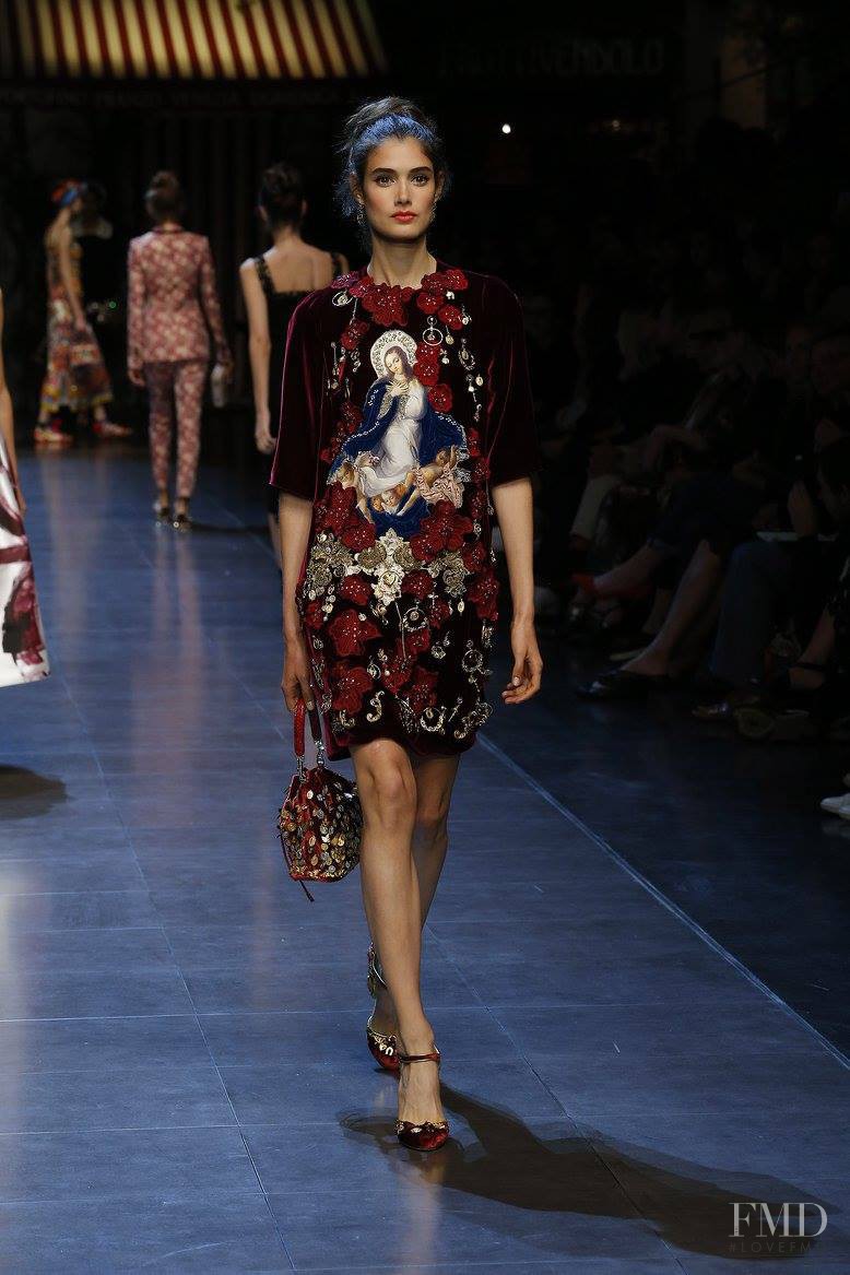 Cameron Traiber featured in  the Dolce & Gabbana fashion show for Spring/Summer 2016