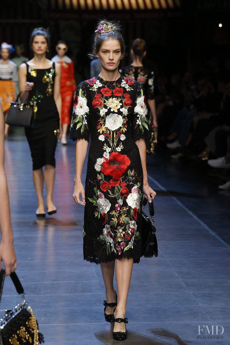 Angel Rutledge featured in  the Dolce & Gabbana fashion show for Spring/Summer 2016