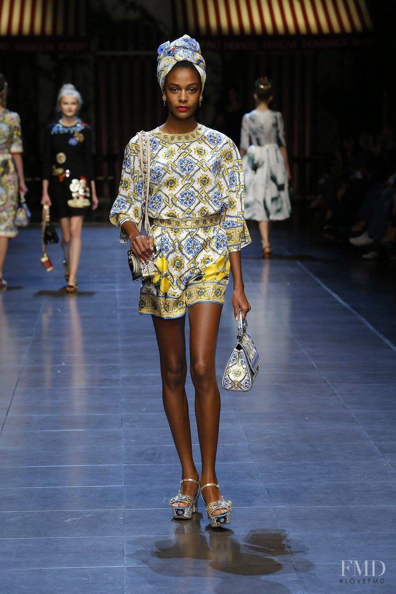 Karly Loyce featured in  the Dolce & Gabbana fashion show for Spring/Summer 2016