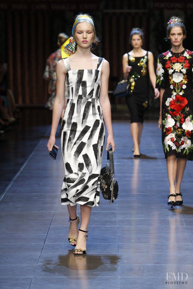 Jessica Picton Warlow featured in  the Dolce & Gabbana fashion show for Spring/Summer 2016
