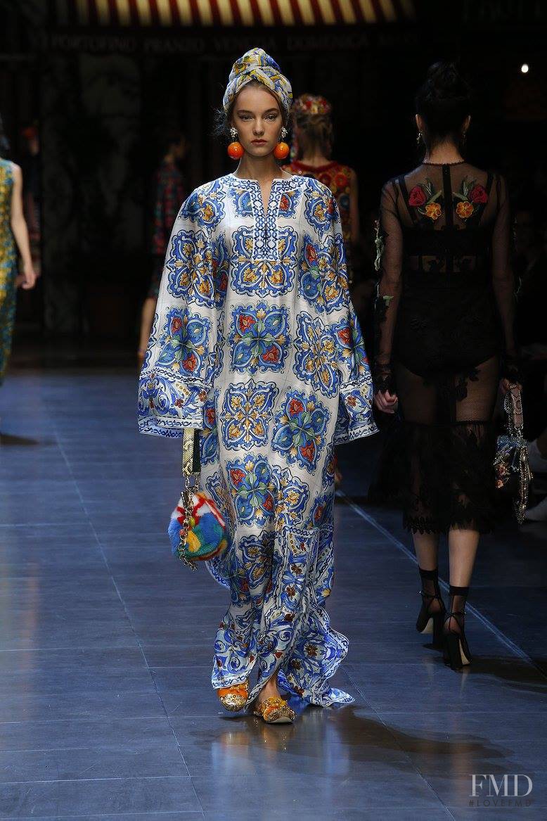 Irina Liss featured in  the Dolce & Gabbana fashion show for Spring/Summer 2016