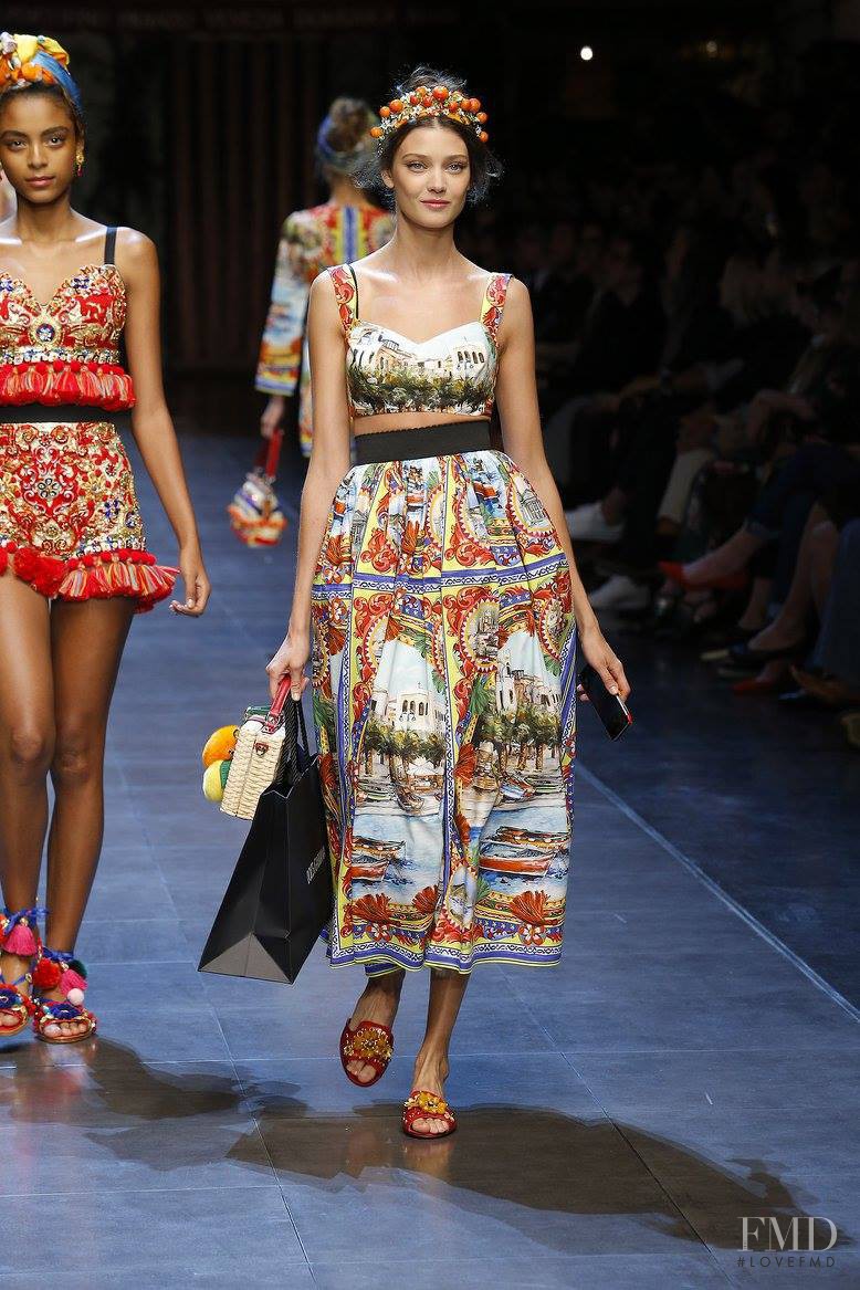Diana Moldovan featured in  the Dolce & Gabbana fashion show for Spring/Summer 2016
