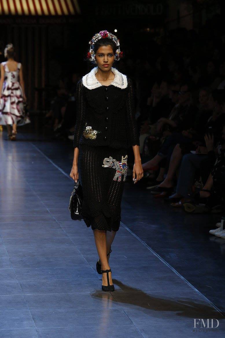 Pooja Mor featured in  the Dolce & Gabbana fashion show for Spring/Summer 2016