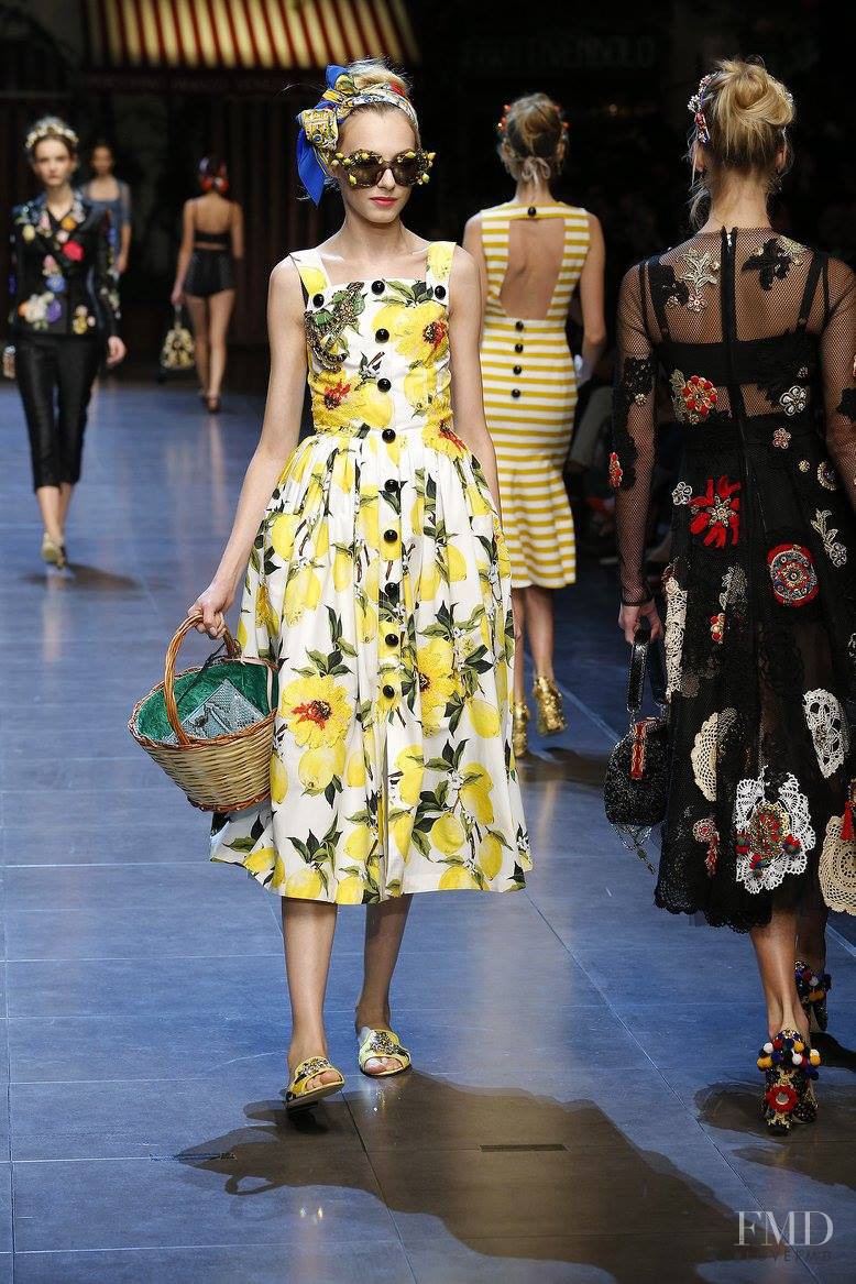 Zlata Semenko featured in  the Dolce & Gabbana fashion show for Spring/Summer 2016
