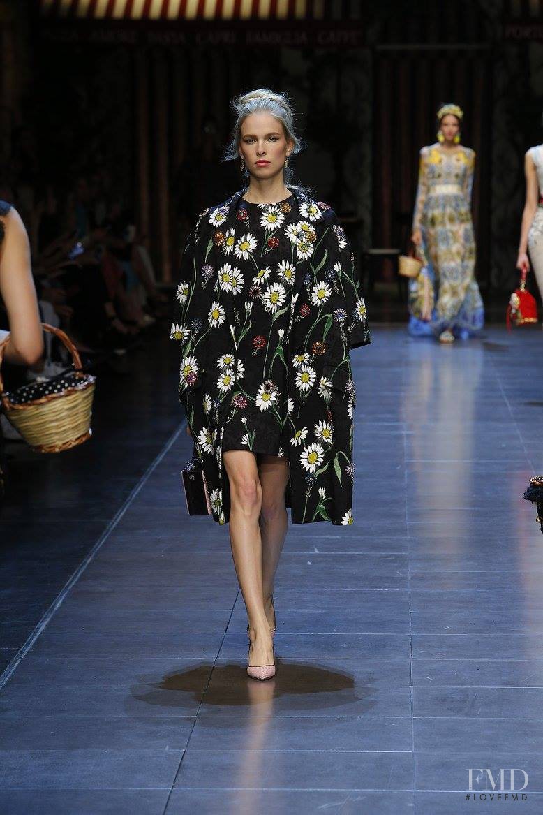 Lina Berg featured in  the Dolce & Gabbana fashion show for Spring/Summer 2016