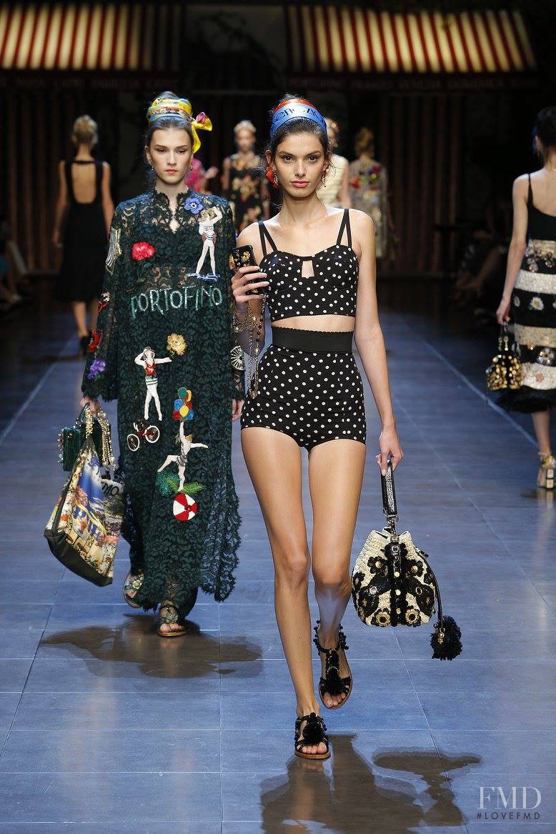 Giulia Manini featured in  the Dolce & Gabbana fashion show for Spring/Summer 2016